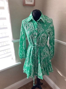 zara green boho dress size small Size - Picture 1 of 6