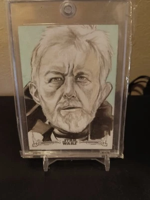topps obi wan Kenobi black and white sketch card 1/1 - Image 1 of 2