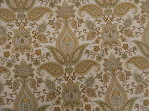 Belle Maison Sullivan Linen Upholstery Drapery Fabric Natural PaisleyFloral NN38 - Picture 1 of 1