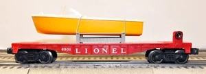Lionel 6801 Flatcar with Yellow Boat-Original Boat - Picture 1 of 5