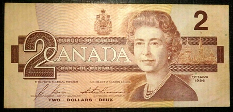Birds of Canada 2 dollars Elizabeth II, 1986 CANADA (754M) Cover