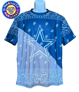 MENS TSHIRT. Short Sleeve. Pullover Blue Grey White Star. Paisley Design. Sz XL - Picture 1 of 6