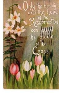 Vintage Easter Postcard Post 1910 Saganaw Michigan dispel the gloom of the Cross - Imagen 1 de 2