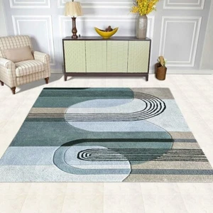 Grey and sky blue Hand-Tufted Rug Area Rug For Living House Bedroom Kids Room - Picture 1 of 7