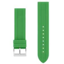 bracelet pour montre akteo boucle argent 22 mm silicone vert