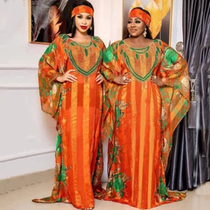 Maxi Vestido Africano Dashiki Abaya Mujeres Musulmán Caftán Batas Largas Vestidos Marroquíes - Imagen 1 de 41