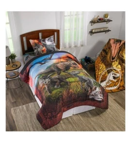 Jurassic World 3 Piece Twin Sheet Set Microfiber Jurassic World 2 Eruption NEW  - Picture 1 of 7