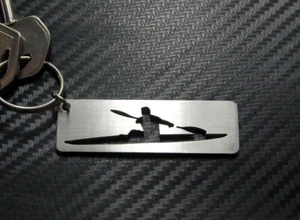 CANOE Kayak Keyring Keychain Key Fob Gift Stainless Steel Gift - Foto 1 di 2