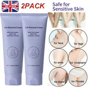2x Natural Hair Removal Cream Painless Stop Hair Growth Inhibitor For Women&Men - Picture 1 of 24
