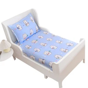 Sky Blue Bed Fitted Sheet Set for KidsRabbit Design Pattern Printed Bed Sheet... - Picture 1 of 6