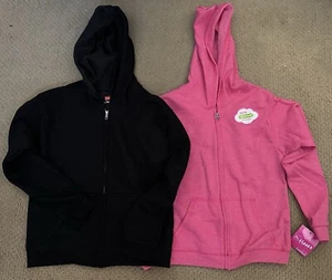 Girls Hanes Full-Zip Hoodies Size Large - LOT OF 2 NEW - Picture 1 of 1