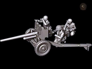 WW2 US 57mm AT Cannon 28mm 1/56 ideal Bolt Action unbemalt Wargames Sammler - Bild 1 von 4