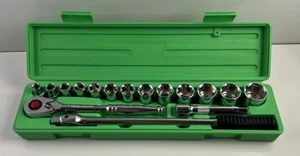 Grip 16-Piece/17 with Case- 6-Point Socket Set with Round Head Ratchet NEW - Picture 1 of 24