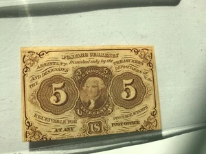 1st Issue 5 Cent Postal Currency "Jefferson" - Picture 1 of 8