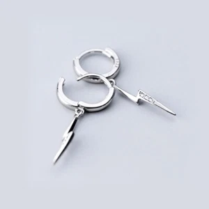Pendientes de aro abragie colgantes de plata esterlina 925 para mujer y hombre A1932 - Imagen 1 de 10