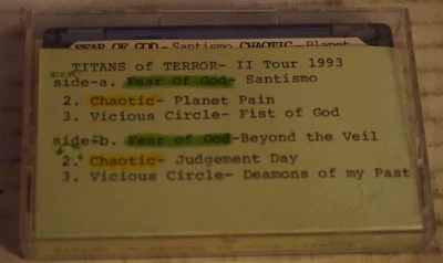 Titans of Terror II Tour 1993 Sampler Cassette Tape Rare Vicious Circle Chaotic - Image 1 of 4