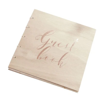 Guest Book - Wooden - Rose Gold Wooden Wedding - Image 1 of 2