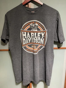 Harley Davison Rocky Mountain Denver Colorado Skull Mens T-Shirt Shirt Tee Sz L - Picture 1 of 7