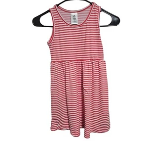 Vestido Members Mark Delicioso Niñas Talla 7 Rojo Blanco Rayas Solero Sin Mangas - Imagen 1 de 3