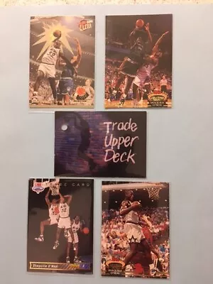 Shaquille O’Neal Rookie NBA Basketball Card Lot - 5 Cards - Image 1 of 2