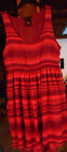 "ATTENTION" WOMANS  LARGE HI/LO SUMMER SUNDRESS CRANBERRY/RED STRIPE NWT