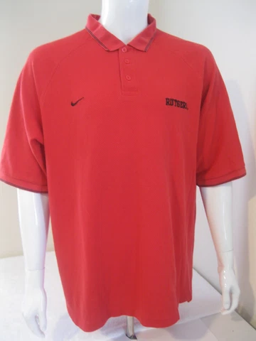 Rutgers Scarlet Knights Nike Polo Mens Red Size XXL Short Sleeve 3 Button Cover