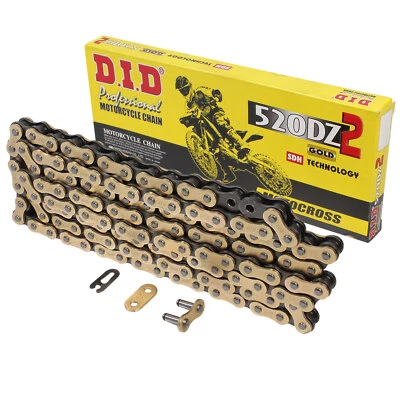 MF7484 Catena DID DZ2 Passo 520 Moto Cross Enduro Senza ORing 120 Maglie Oro - Immagine 1 di 4