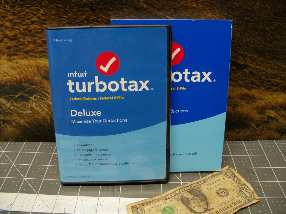 2017 TURBOTAX DELUXE No STATE CD New Sealed  5 Federal Downloads CD USA 2017 - Image 1 of 4