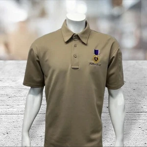 Polo Propper Tactical "CINTA VETERANA COMBATE CORAZÓN PÚRPURA" Caqui Tostado MD - Imagen 1 de 10