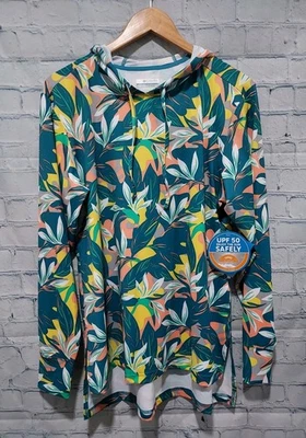 Columbia PFG Mujer Pull-Over Pequeña Flor Tropical Sudadera con Capucha Exterior UPF 50 Playa Foto 1 de 4