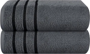 2-Pack Oversized Bath Towels 28x55in Quick-Dry Lightweight Gym Travel Charcoal - Picture 1 of 5