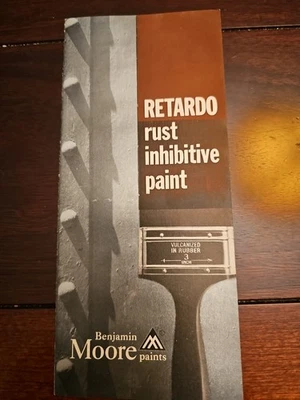 1956 Benjamin Moore Retardo Rust Inhibitive Paint Color Sample Chip Brochure - Image 1 of 4