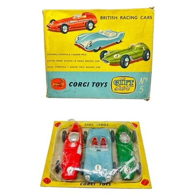 *CORGI TOYS* GIFT SET NO.5 BRITISH RACING CARS VANWALL LOTUS B.R.M ORIGINAL BOX - Image 1 of 4