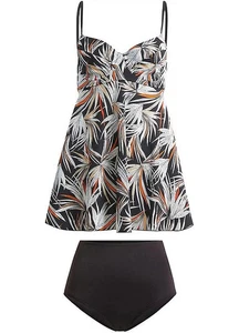 2-tlg Bügel Tankini aus recyceltem Polyamid Gr. 44 (85) E Schwarz Bademode Neu - Bild 1 von 1