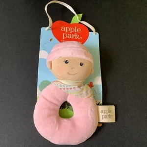 Apple Park Organic Baby Ring Rattle - Naturally Hypoallergenic  NWT - Picture 1 of 5