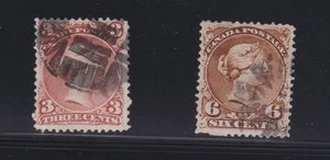 CANADA Large Queens TORONTO FANCY CANCELS Lacelle #24 & #39 - Bild 1 von 2