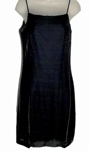 Vintage Huis Clos schwarz metallic Minikleid Größe 6 ärmellos halb formell Abschlussball - Bild 1 von 7