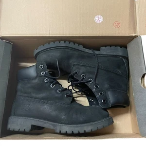 Timberland 6 Inch Premium Waterproof Boot - Black Nubuck Junior 5M - Picture 1 of 9