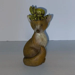 Jozie B Foxy Ladies Resin Fox Figurine Green Hat - Picture 1 of 10