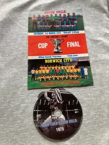 Aston Villa v Norwich 1975 League Cup Programme & DVD. - Picture 1 of 2