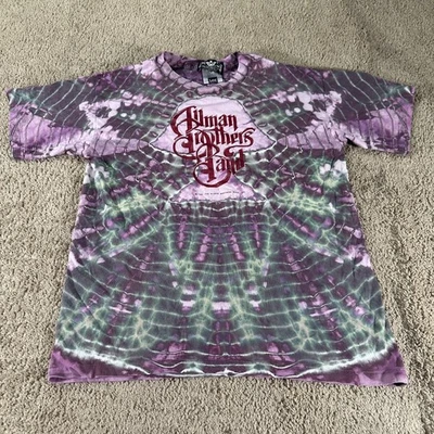 Винтажная мужская футболка Allman Brothers Band M Purple Tie Dye 1992 Tour SIngle Stitch 90-е - Изображение 1 из 4
