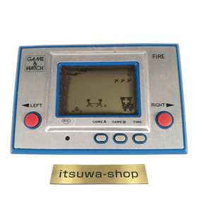 Nintendo RC-04 Game and Watch Silver Fire Boxed Japan Vintage Used 