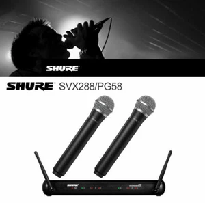 Mic Wireless Microphone Studio Professional Audio SHURE Dual Vocal SVX288 PG58 - Picture 1 of 6