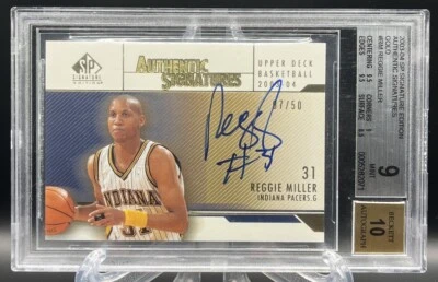 2003 Reggie Miller Sp Authentic Gold Auto /50 - BGS 9 - AUTO 10 - Image 1 of 4
