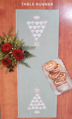 St Nicholas Square 36" Seashell Christmas Tree Table Runner NEW - Image 1 of 2