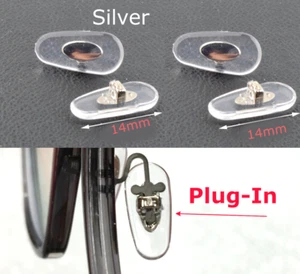 😎 2 Pair: Medium Plug-In Push-In Nose Pads Eyeglasses for Ray Ban Silver core - Afbeelding 1 van 11
