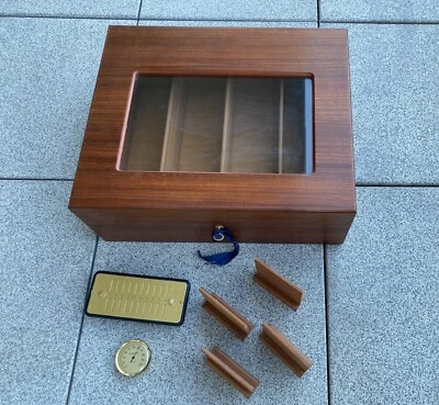 Humidor Glasstop Zeder Mahagoni Zigarren Aufbewahrungsbox 42x35x16 cm - Bild 1 von 4