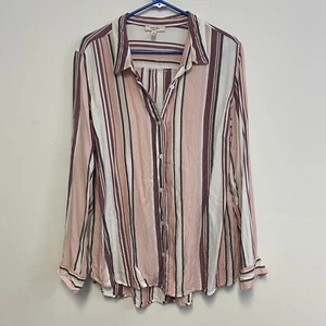 COMO Blu Women's Button-down Shirt Plus Size 1X Long Sleeve Button Down Shirt - Picture 1 of 8