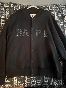 Bape VINTAGE Rhinestone Varsity Jacket - Picture 1 of 8