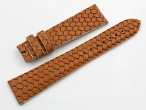 New Brown Genuine Leather Woven Watch Strap 20Mm Buckle Promo - Picture 1 of 4